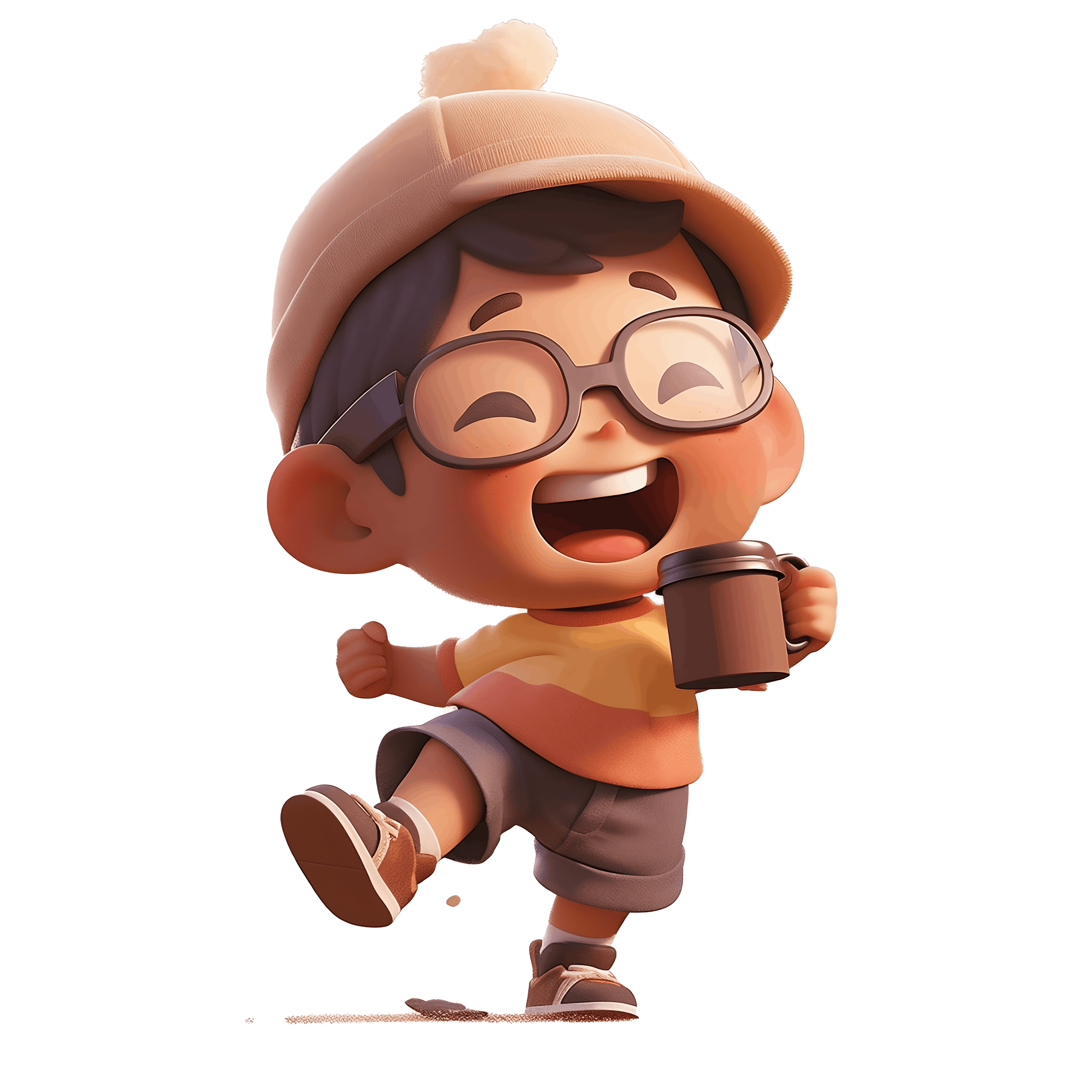 boy with laptop listening to music